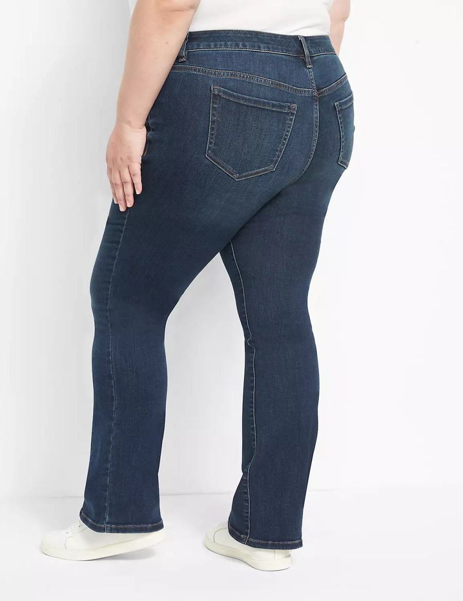 Lane Bryant Straight Fit High-Rise Boot Women Jeans Dark Blue | DVX1438OV