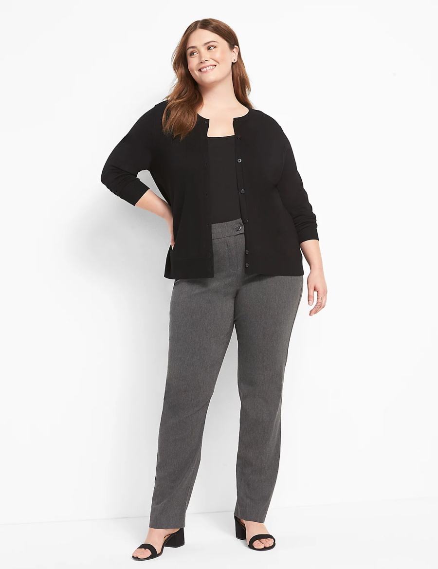 Lane Bryant Straight Leg 4-Season Women Pants Grey | LKA10067FF