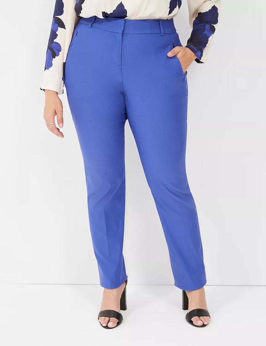 Lane Bryant Straight Leg 4-Season Women Pants Blue | QYI1363VR