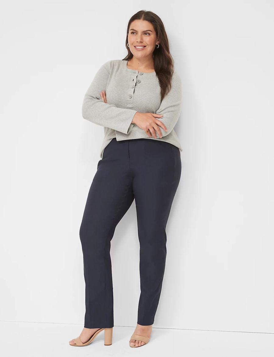 Lane Bryant Straight Leg 4-Season Women Pants Blue | WHM9283OU