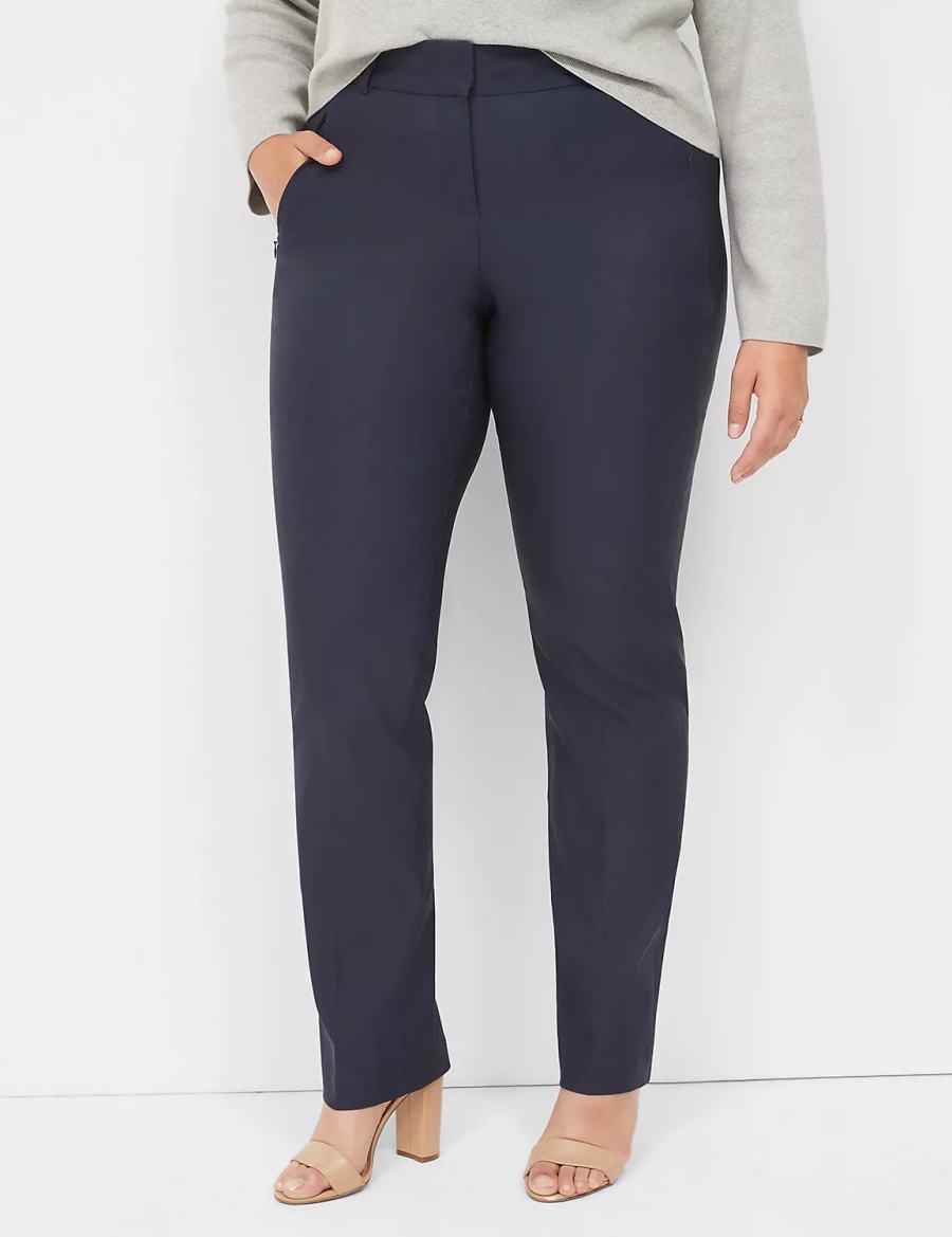 Lane Bryant Straight Leg 4-Season Women Pants Blue | WHM9283OU