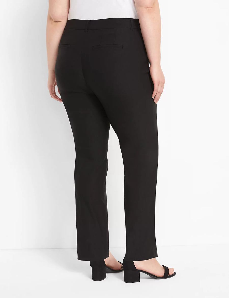 Lane Bryant Straight Leg 4-Season Women Pants Black | VIJ6038TB