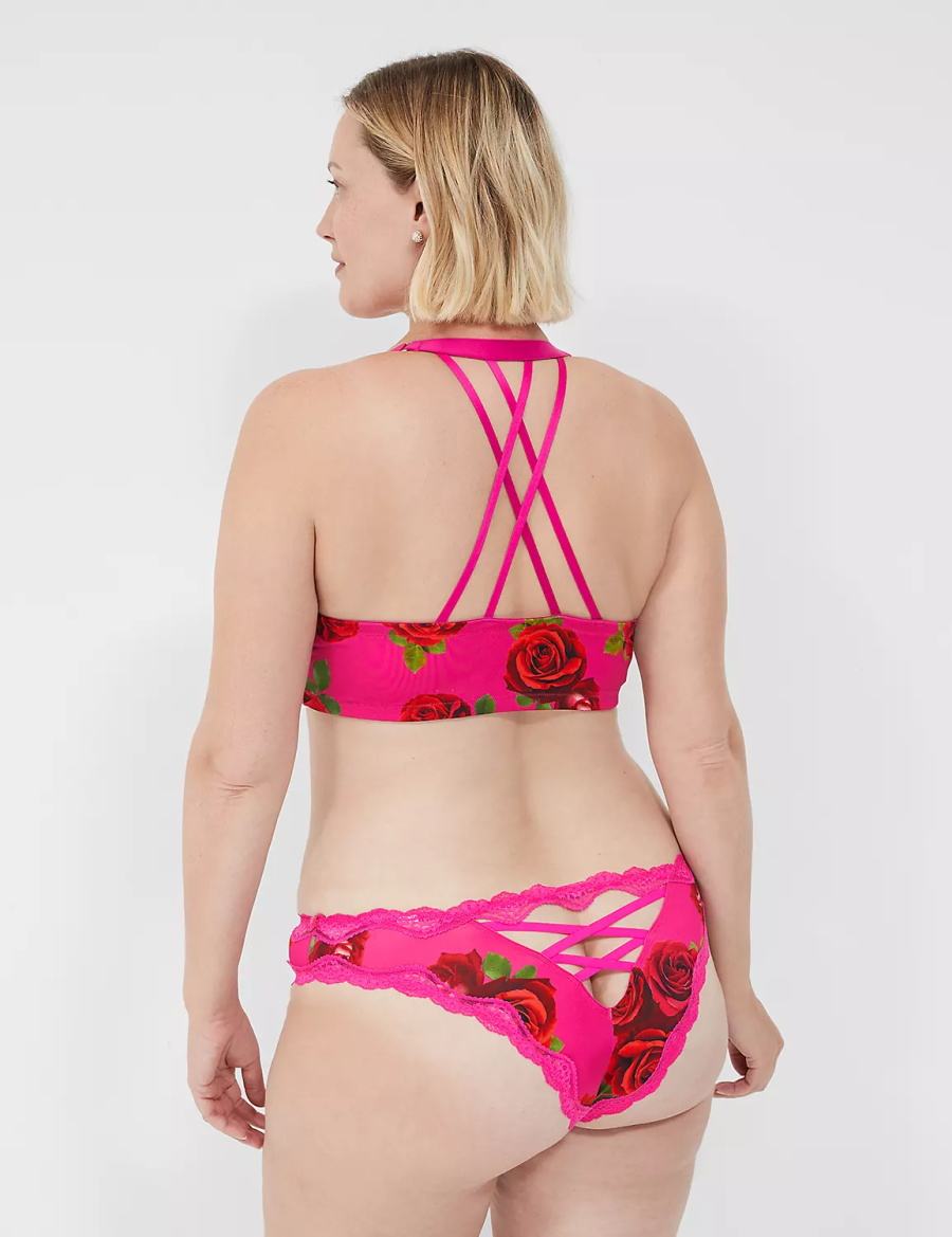 Lane Bryant Strappy-Back Tanga Women Briefs Rose Fuchsia | HBR2533QS