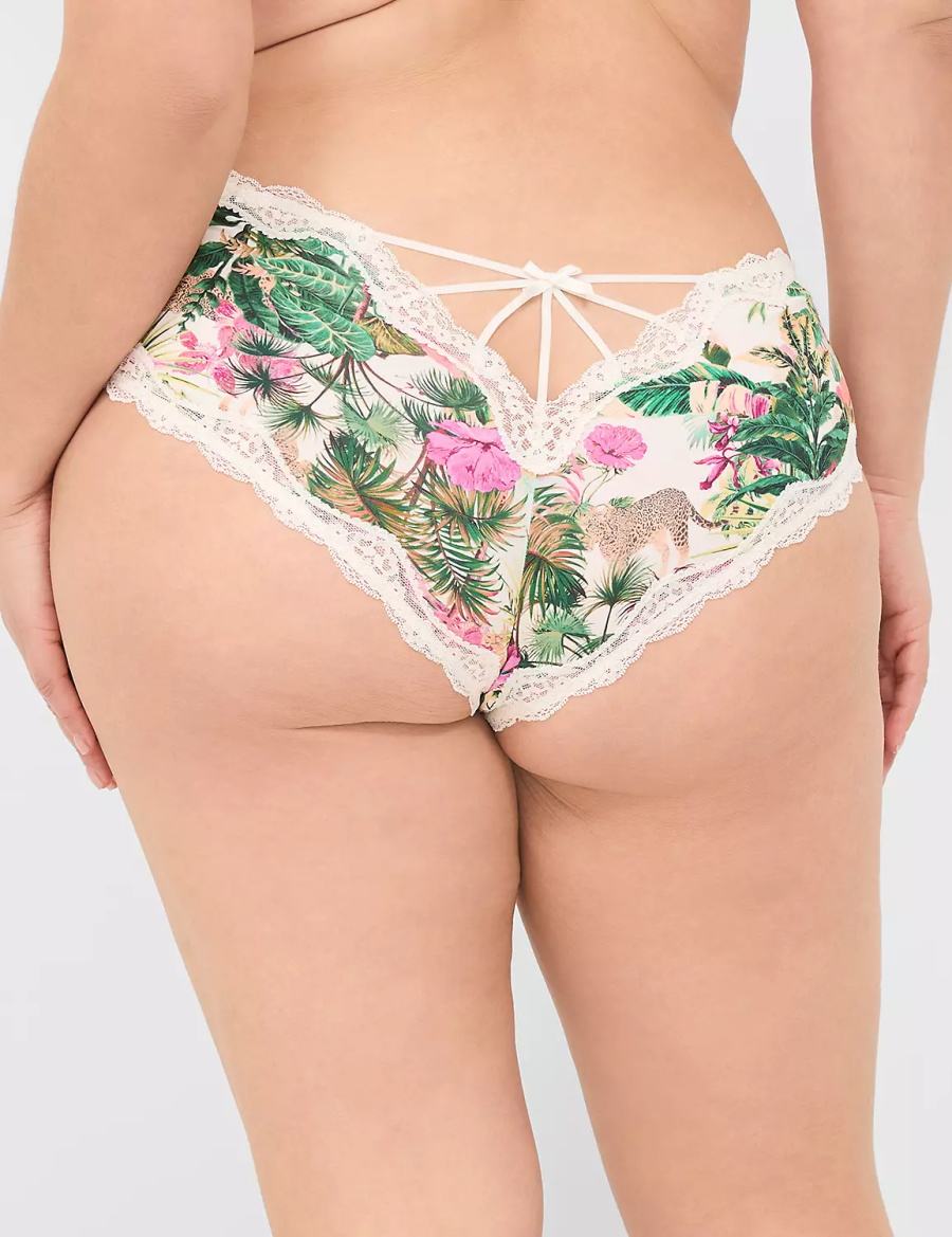 Lane Bryant Strappy-Back Women Cheeky Panty Green Multicolor | MLO1293HM