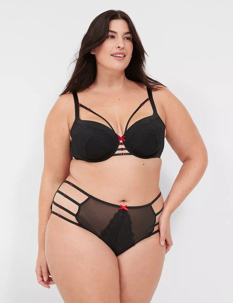 Lane Bryant Strappy Brief Women Briefs Black | FEA2217XY