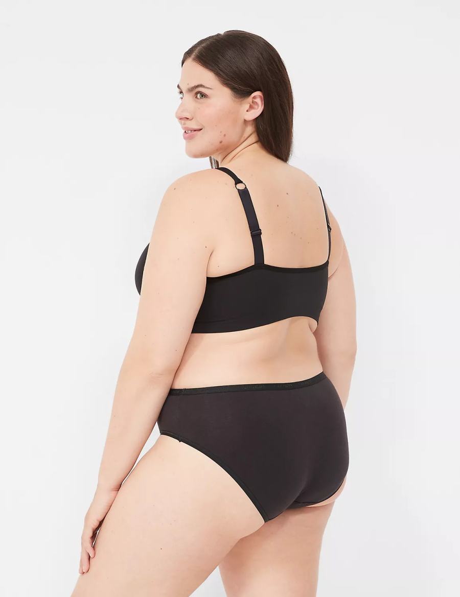 Lane Bryant Strappy Seamless Women Bralettes Black | MKD6667IW