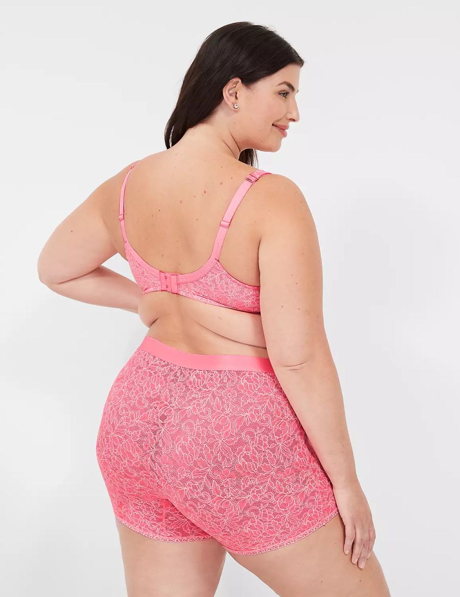 Lane Bryant Stretch Lace Boxer Women Briefs Pink | KAD3286YW