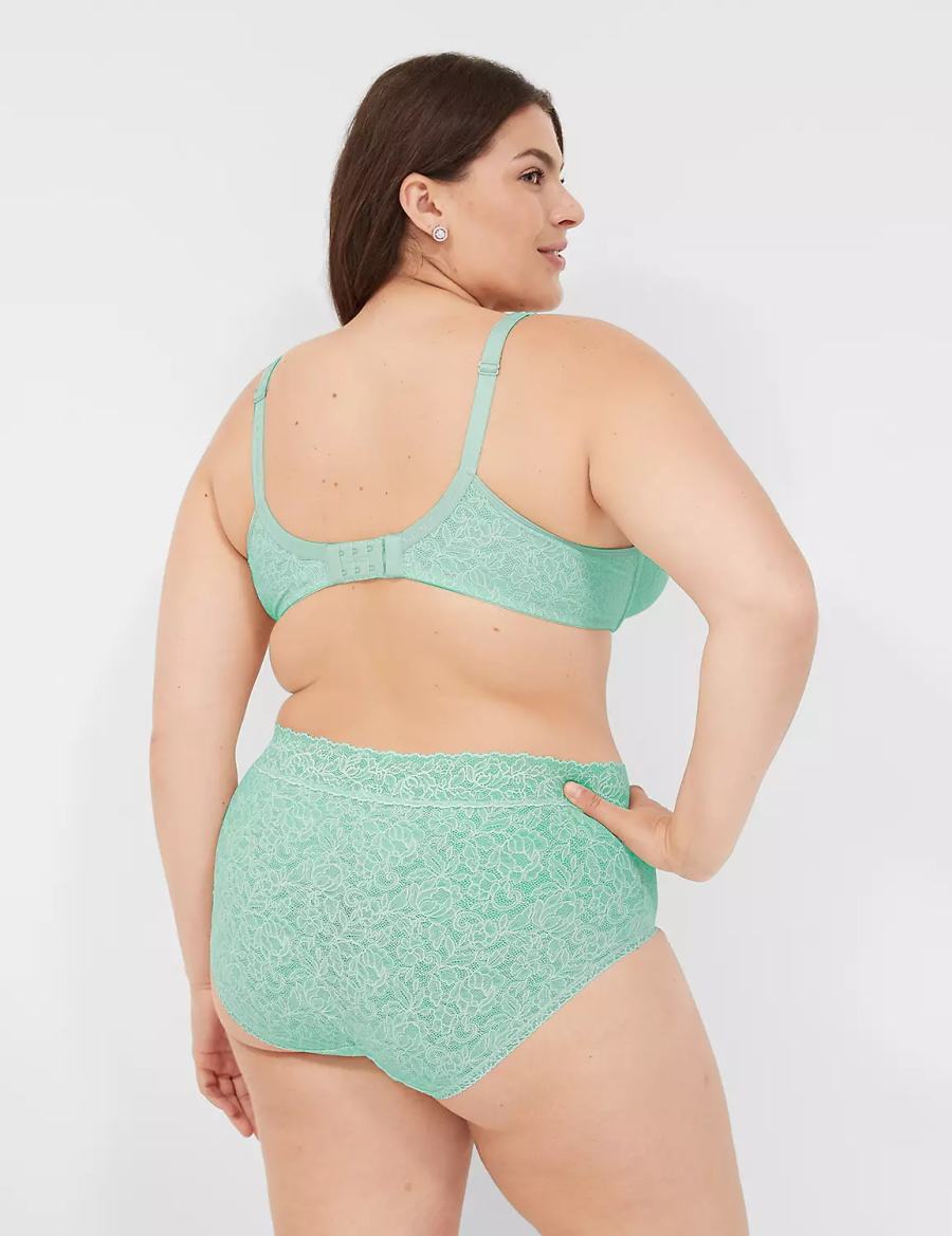 Lane Bryant Stretch Lace High-Leg Women Briefs Light Green | IDD2628LL