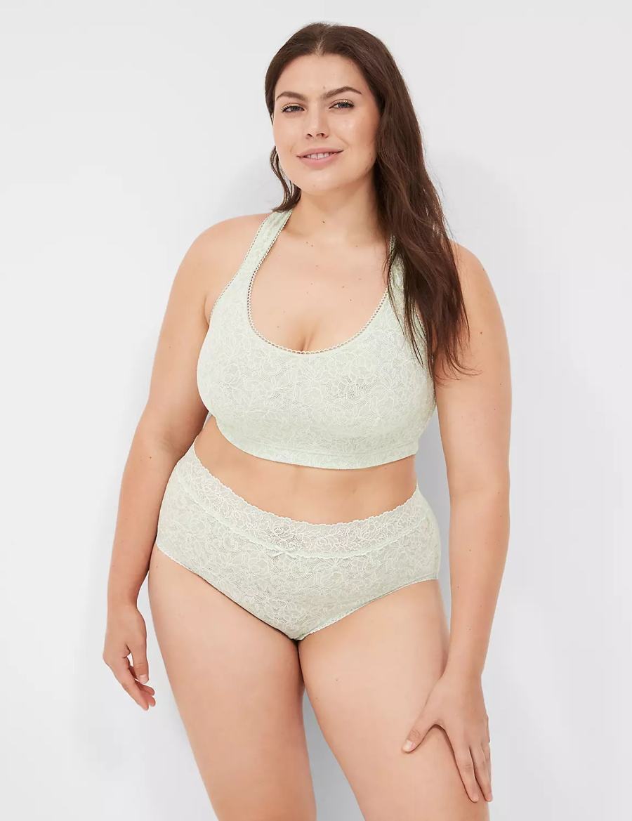 Lane Bryant Stretch Lace Women Bralettes Light Green | IBO9554IQ