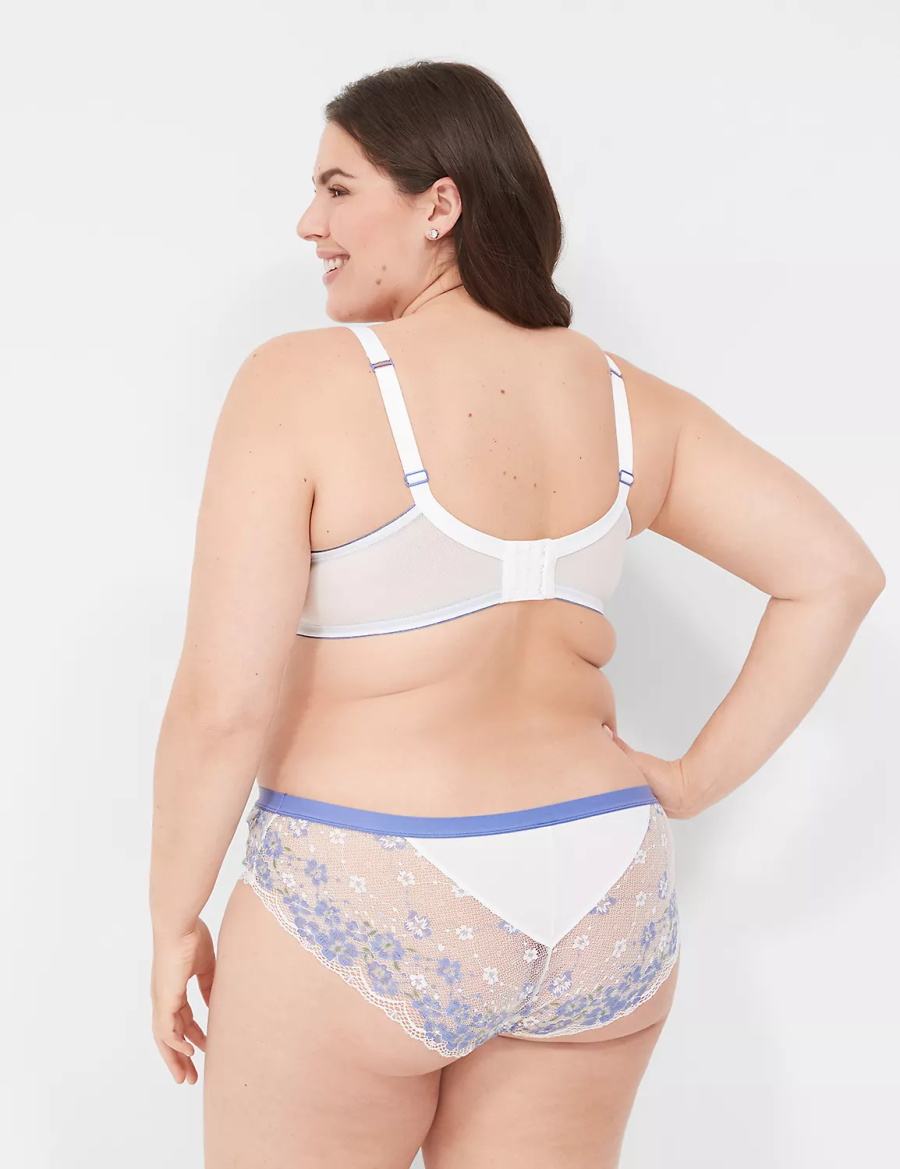 Lane Bryant Stretch Lace Women Hipster Panty White | EKH3192XA