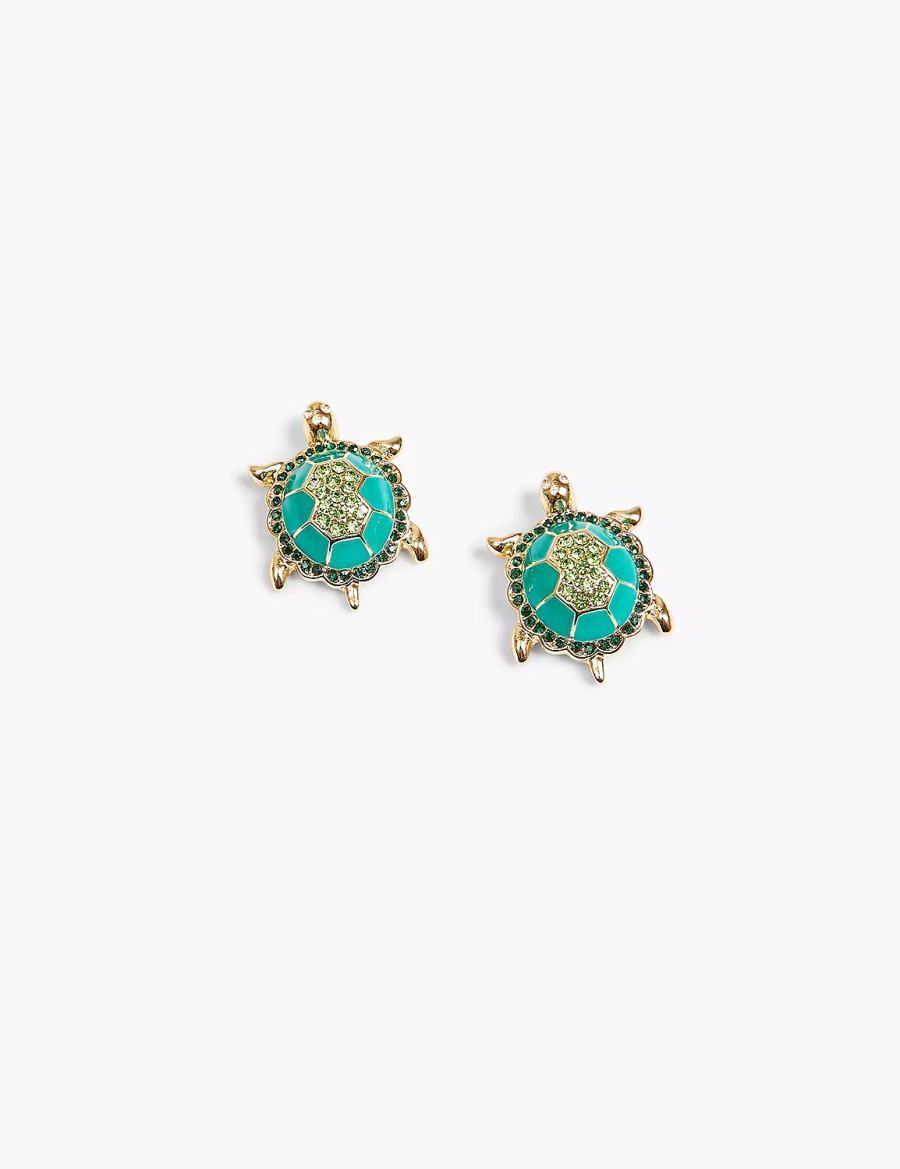 Lane Bryant Summer Whimsy Sea Turtle Women Earrings Gold | AQM7582KX