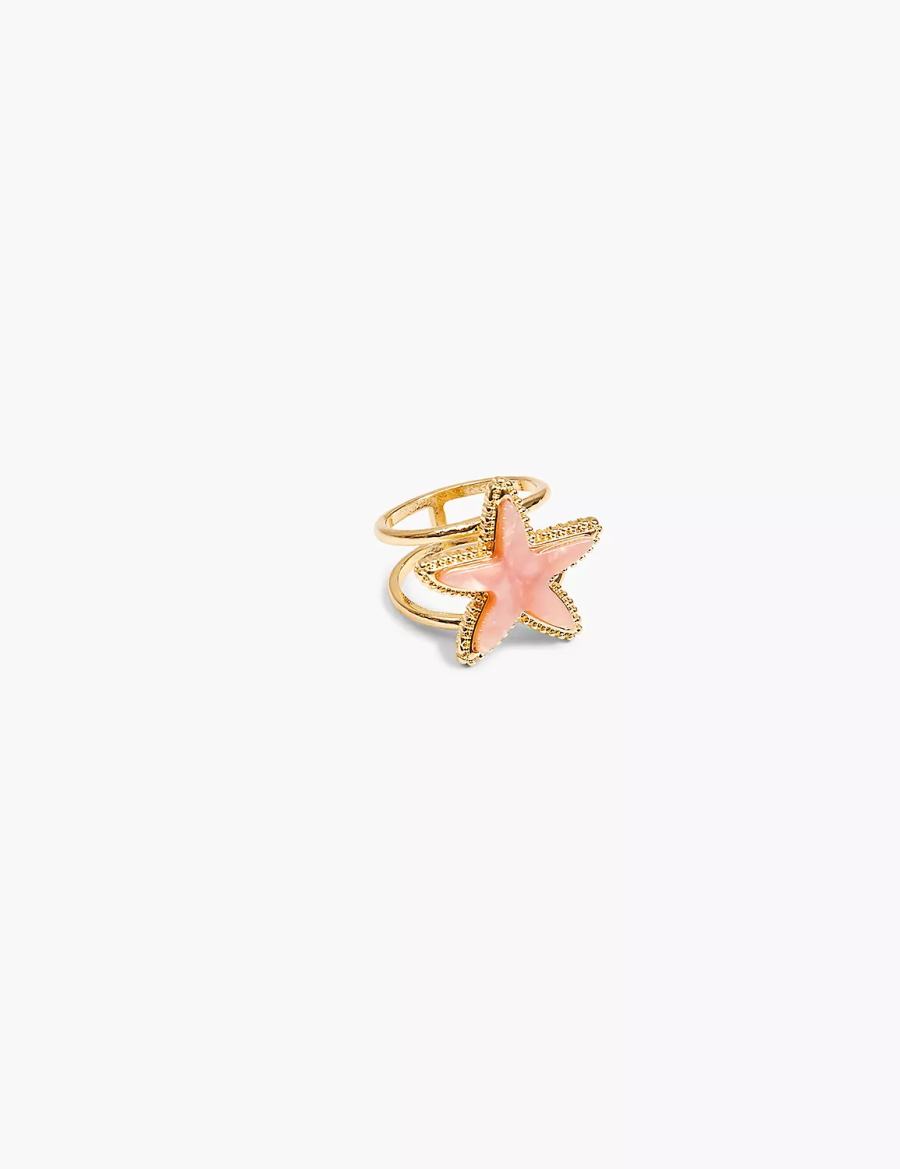 Lane Bryant Summer Whimsy Starfish Statement Women Rings Gold | EAZ6797MG