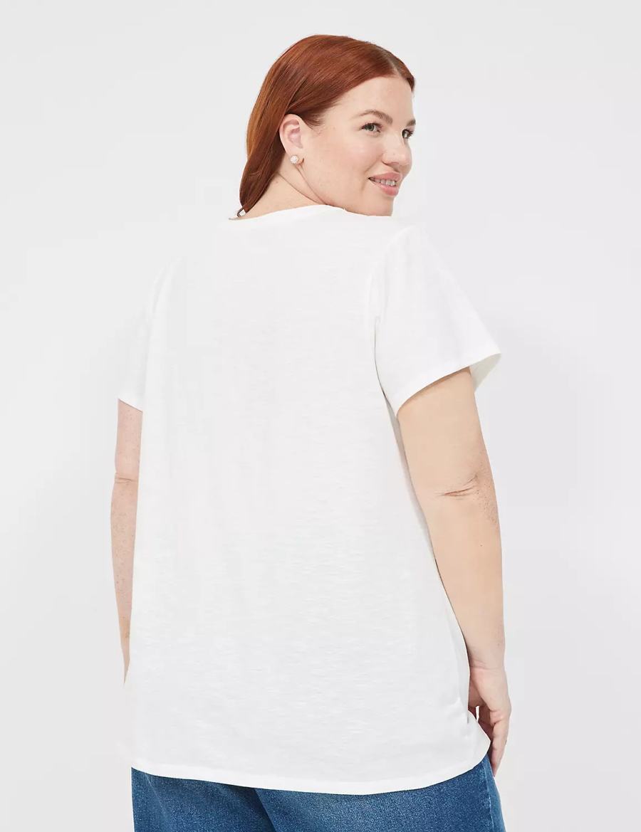 Lane Bryant Sunset Chaser Graphic Tee Women T Shirts White Rose | LVH3095TH