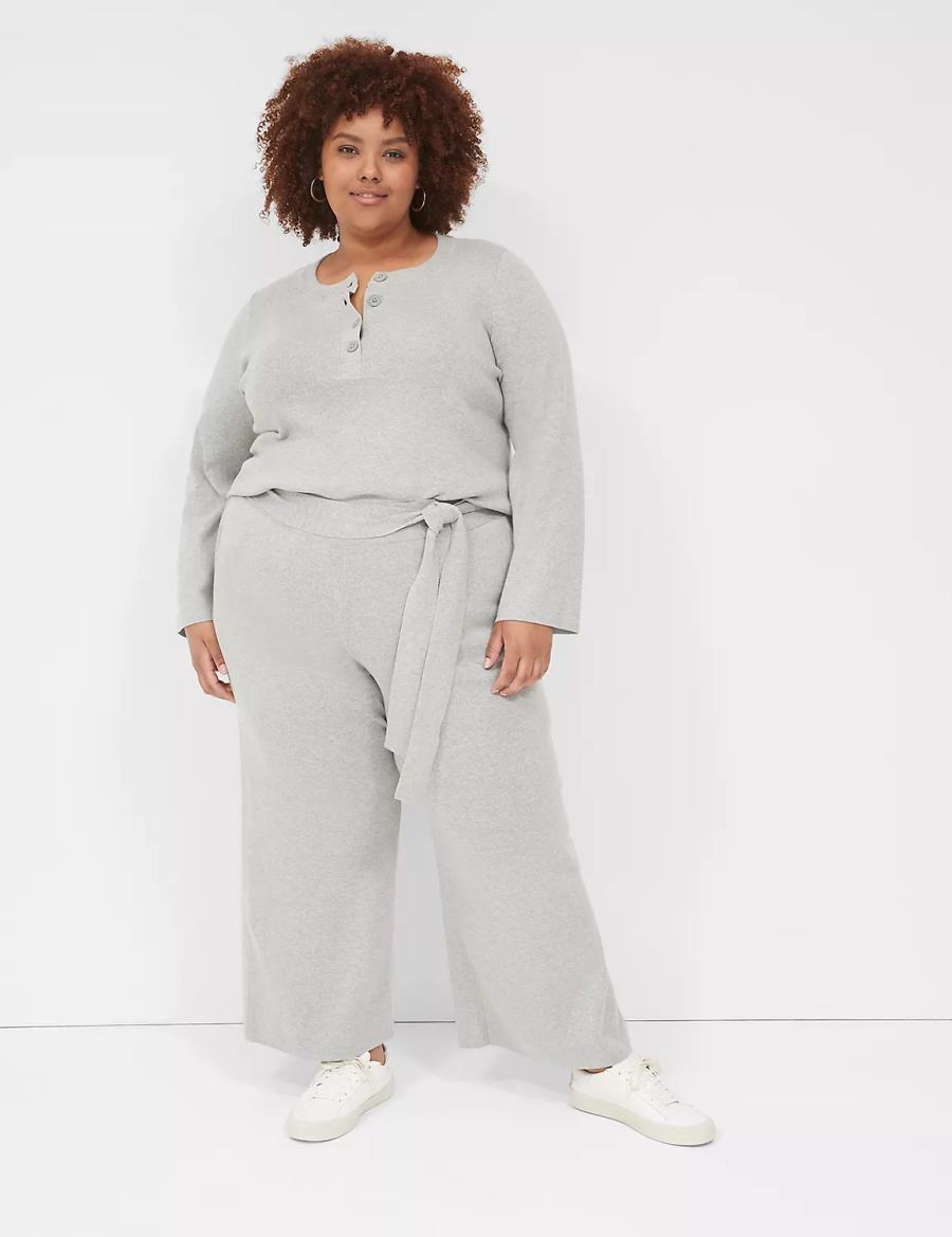 Lane Bryant Sweater Pull-On Women Pants Light Grey | LUD9886JS