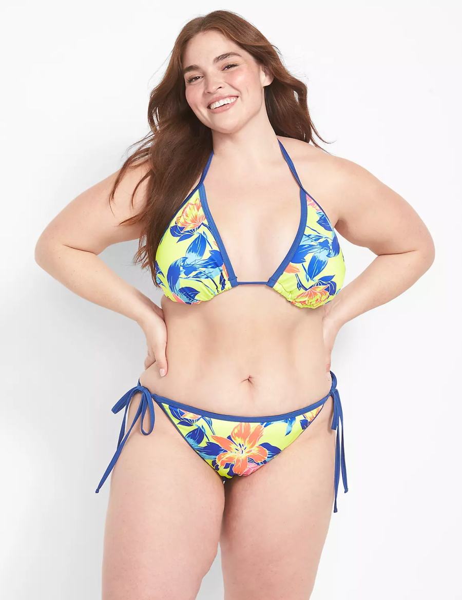 Lane Bryant Swim String Women Bikini Bottom Yellow Multicolor | MIX9428RT