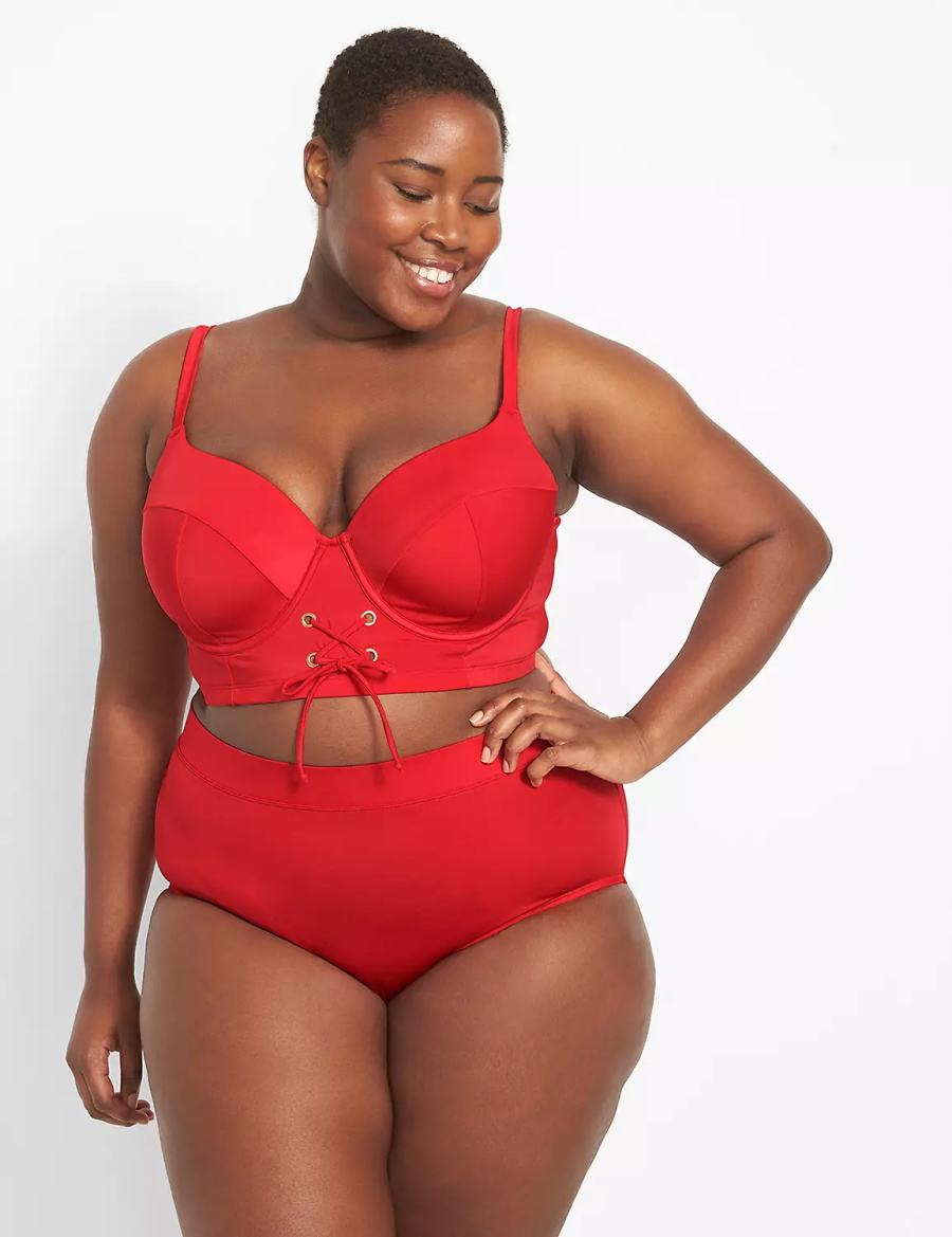 Lane Bryant Swim Women Briefs Red | UGM8563KP