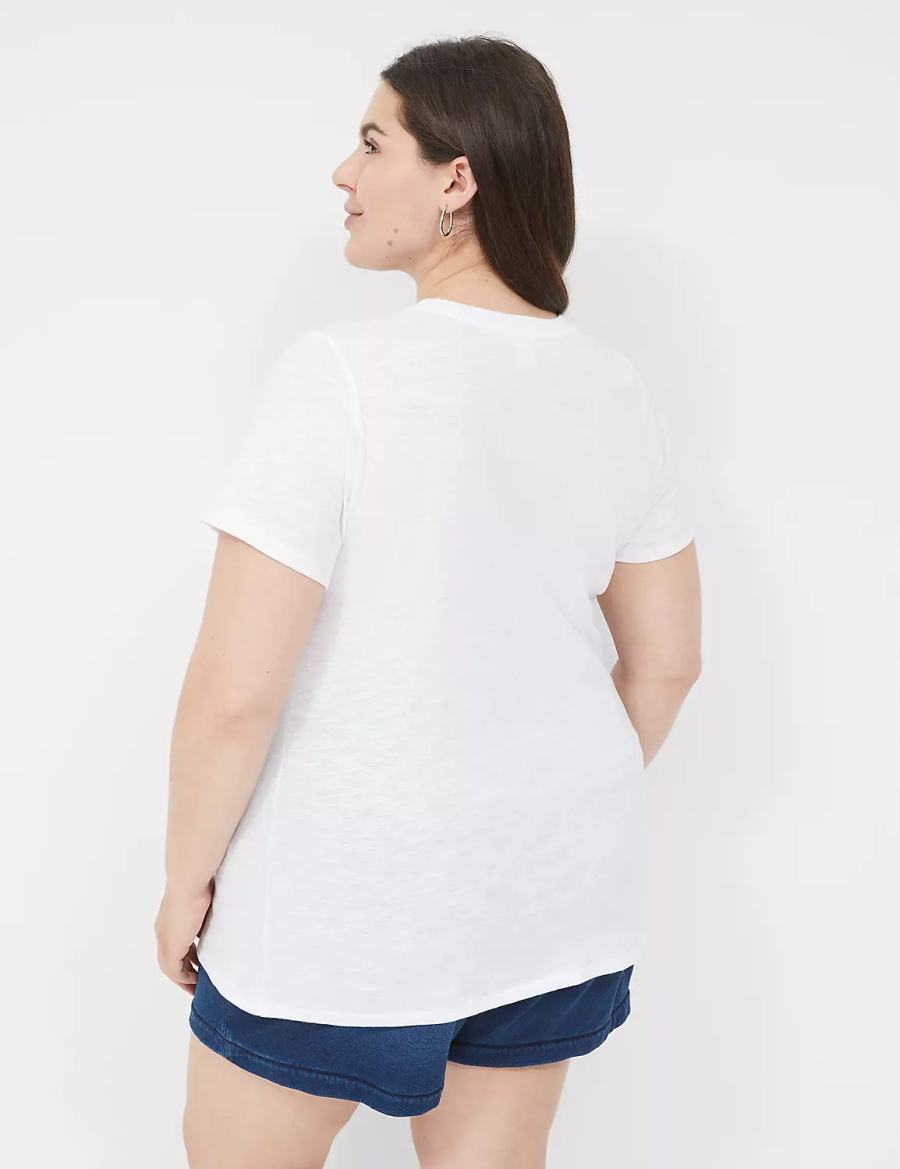 Lane Bryant Take a Break Graphic Tee Women T Shirts White | CDS3933RZ