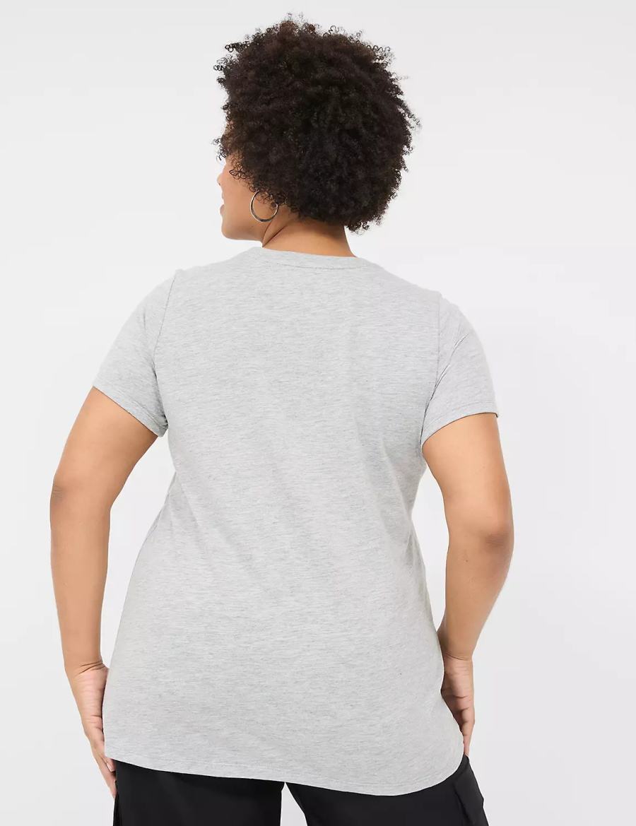 Lane Bryant Teacher Life Graphic Tee Women T Shirts Light Grey | TAW525FA