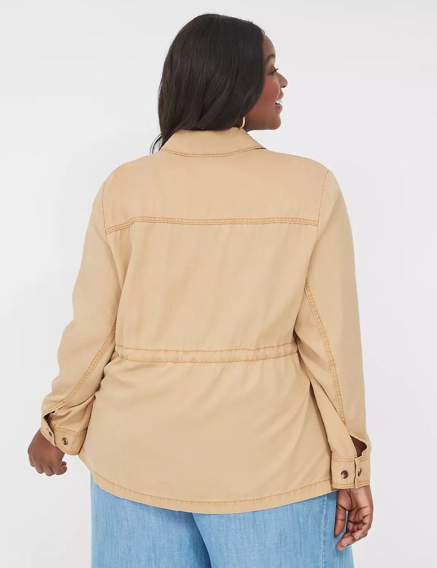 Lane Bryant Tencel Twill Women Jackets Brown | UEY1566ZP