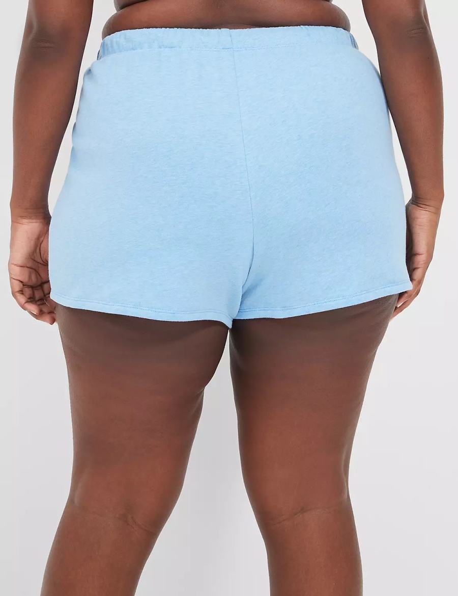 Lane Bryant Terry Fleece Boyfriend Women Shorts Blue | LZE8417IG