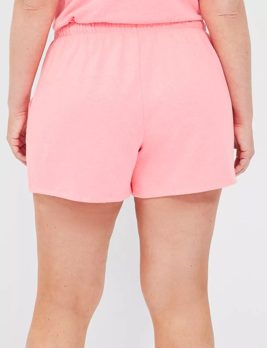 Lane Bryant Terry Fleece Boyfriend Women Shorts Pink | BCQ512CV