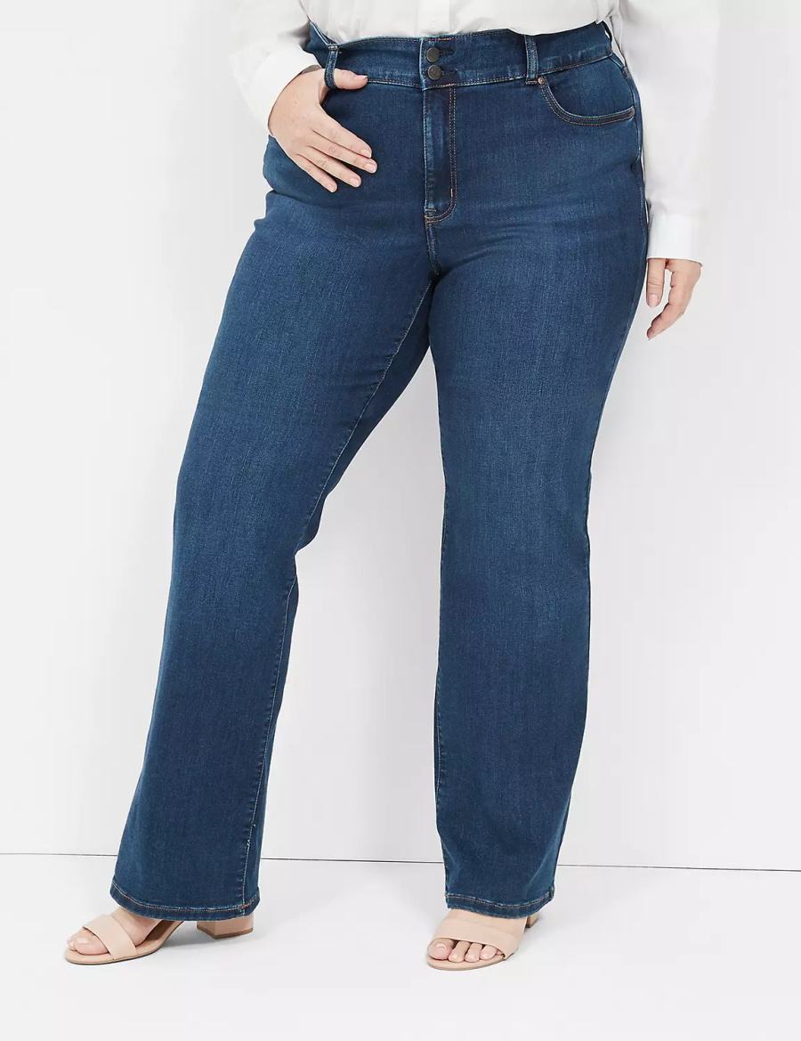 Lane Bryant Tighter Tummy Fit High-Rise Boot Women Jeans Dark Blue | IYO10078IA