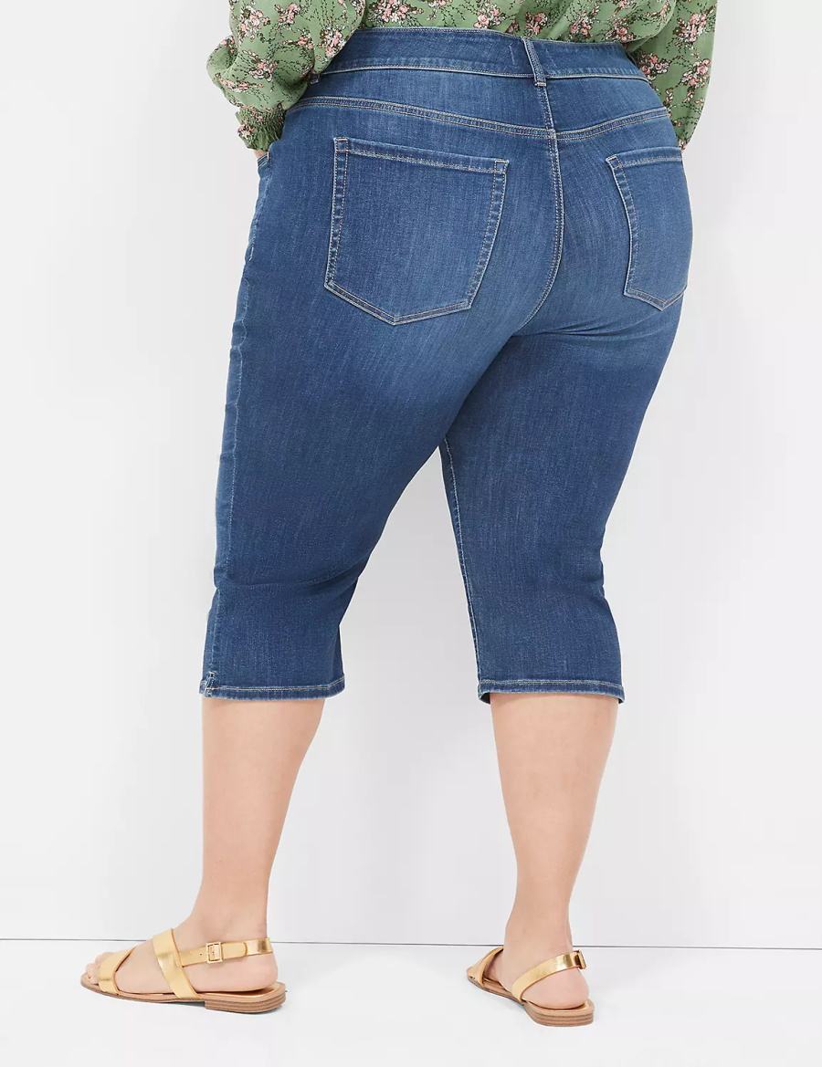 Lane Bryant Tighter Tummy Fit High-Rise Pedal Women Jeans Blue | CZF5163IA