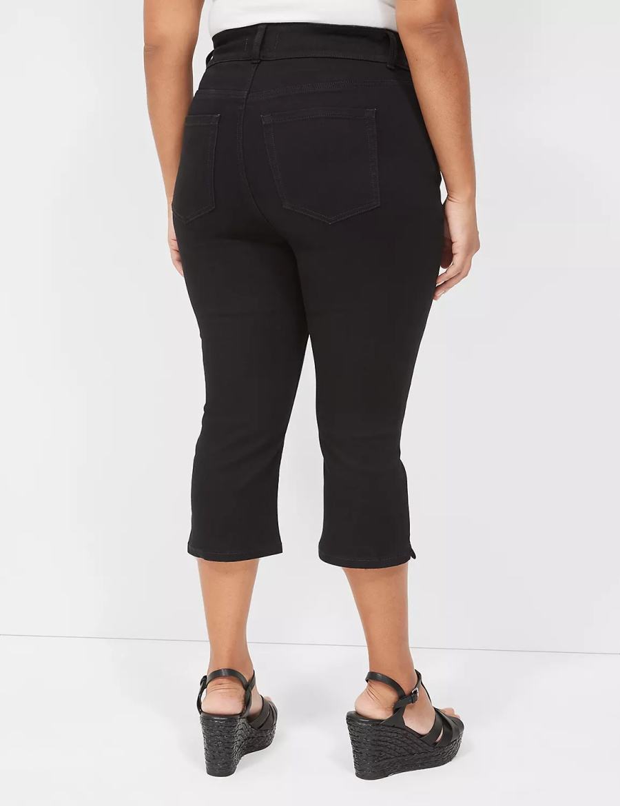 Lane Bryant Tighter Tummy Fit High-Rise Pedal Women Jeans Black | RGQ3548HC