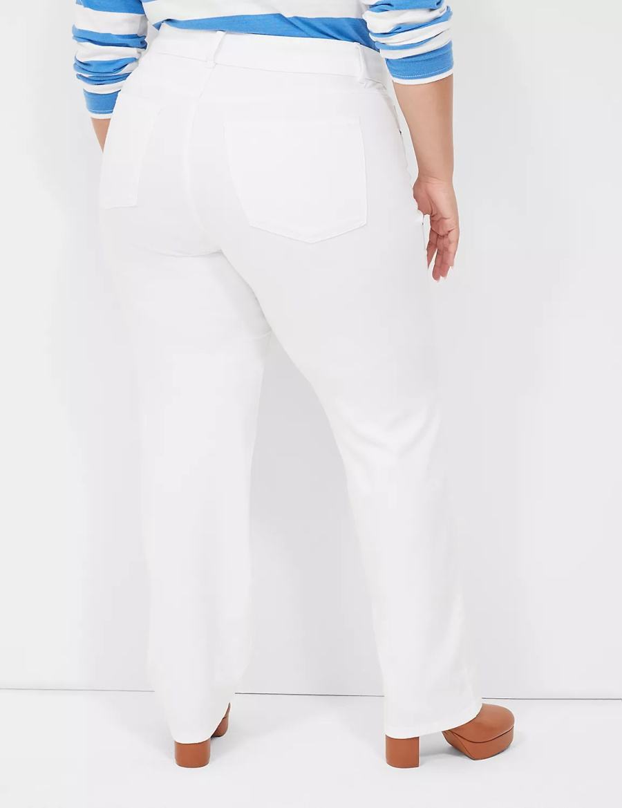 Lane Bryant Tighter Tummy Fit High-Rise Straight Women Jeans White | IZU6137LS