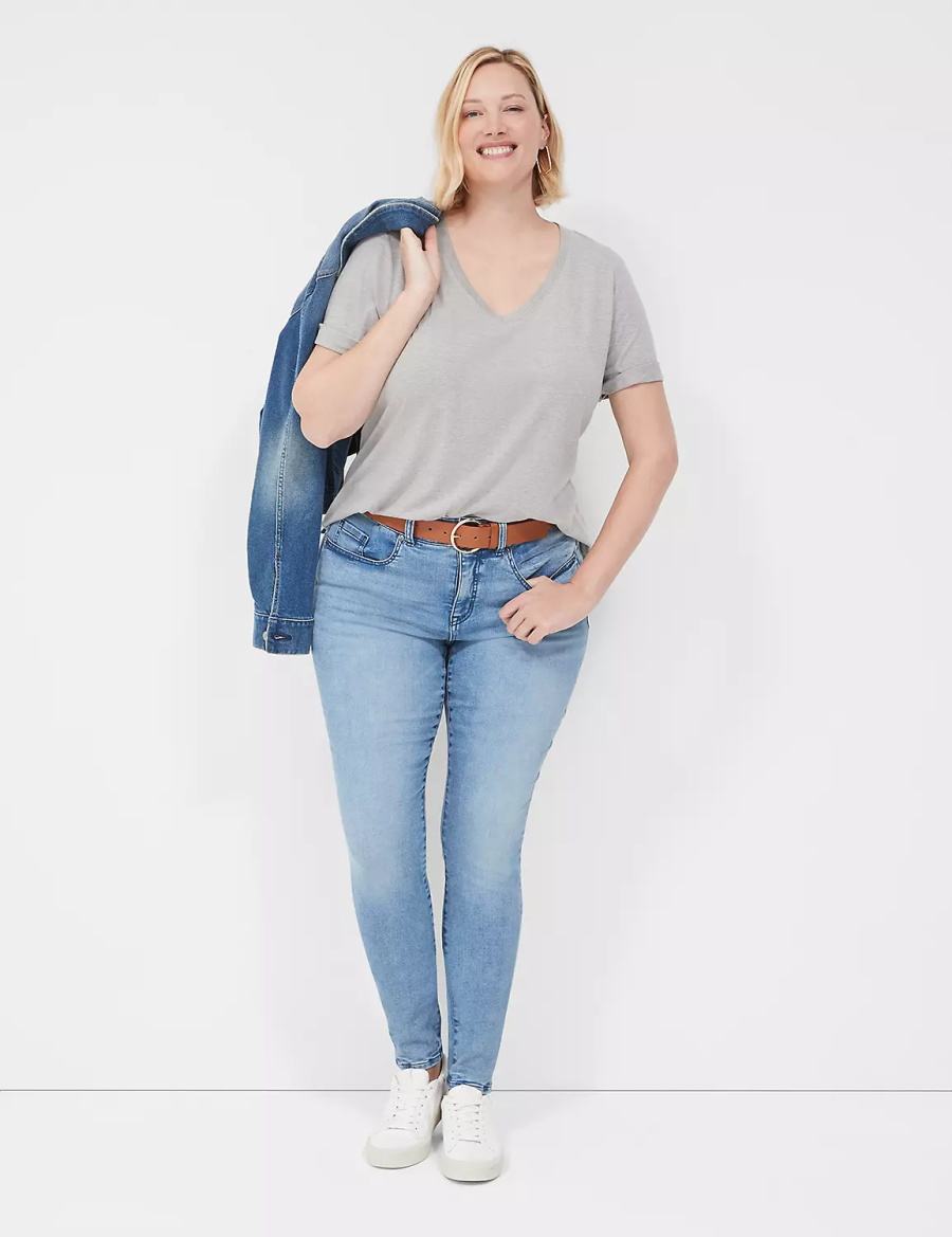 Lane Bryant Tighter Tummy High-Rise Skinny Women Jeans Light Blue | IJX1988WM