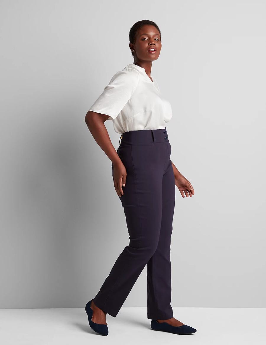 Lane Bryant Tighter Tummy High-Rise Straight 4-Season Women Pants Blue | EOY8289HA