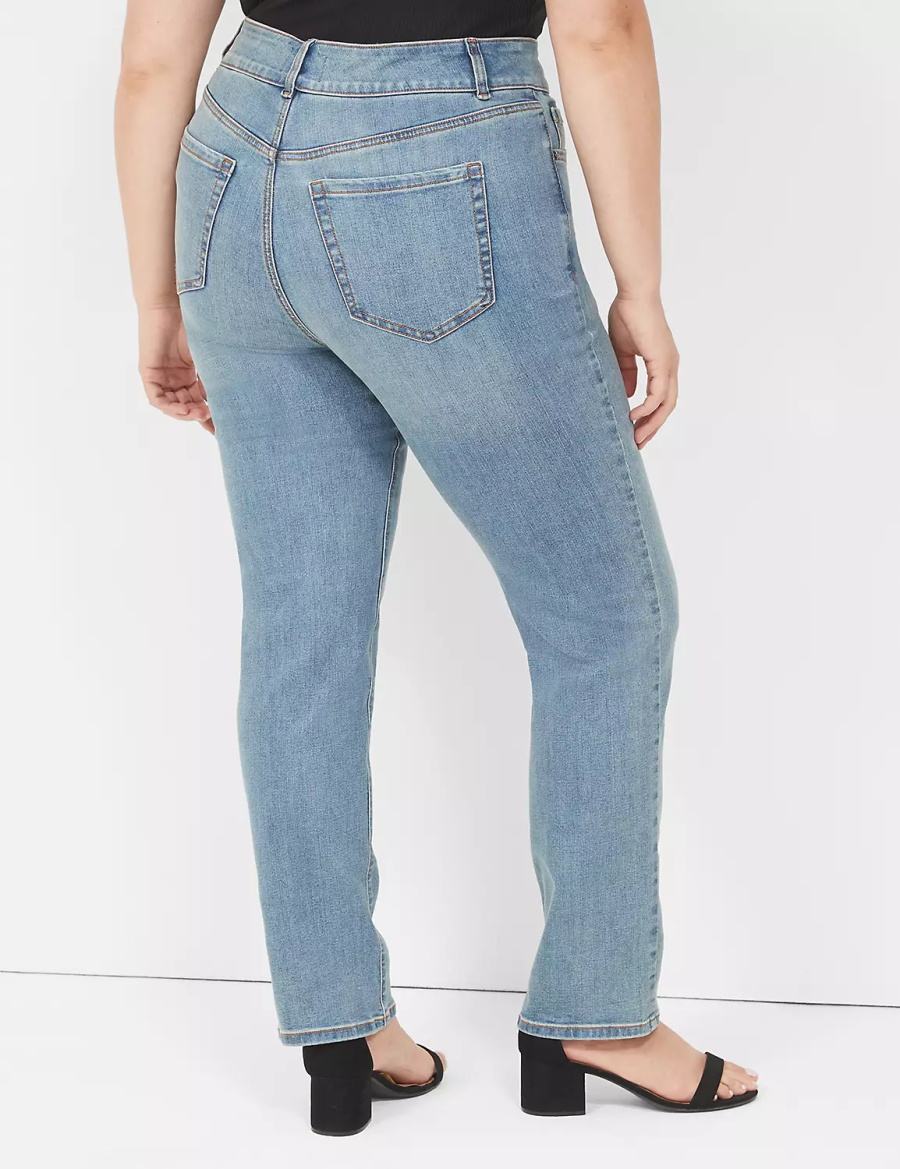 Lane Bryant Tighter Tummy High-Rise Straight Women Jeans Blue | VRX171LO