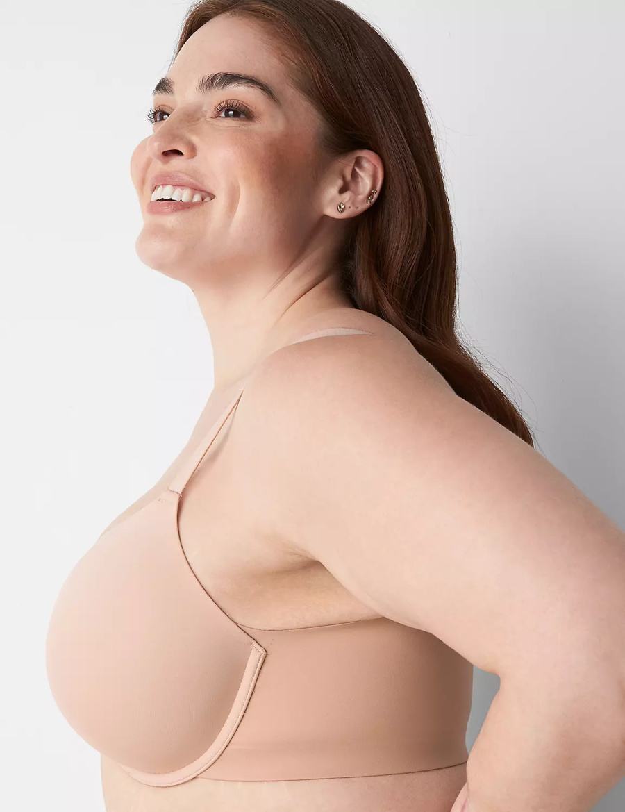 Lane Bryant Totally Smooth Full Coverage Front-Close Women Bralettes Beige | YSH2781TY