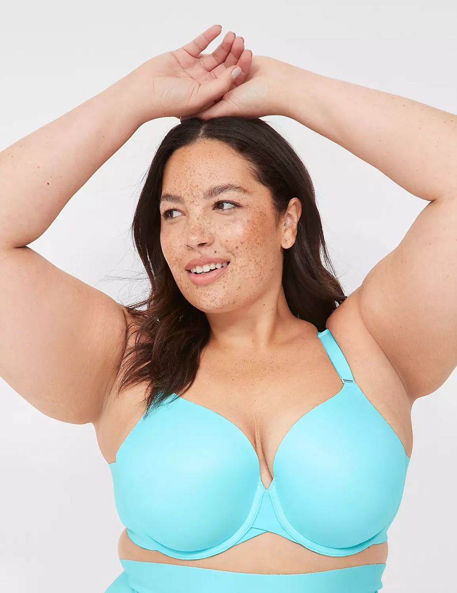 Lane Bryant Totally Smooth Lightly Lined Full Coverage Women Bralettes Turquoise | HLP8888DW