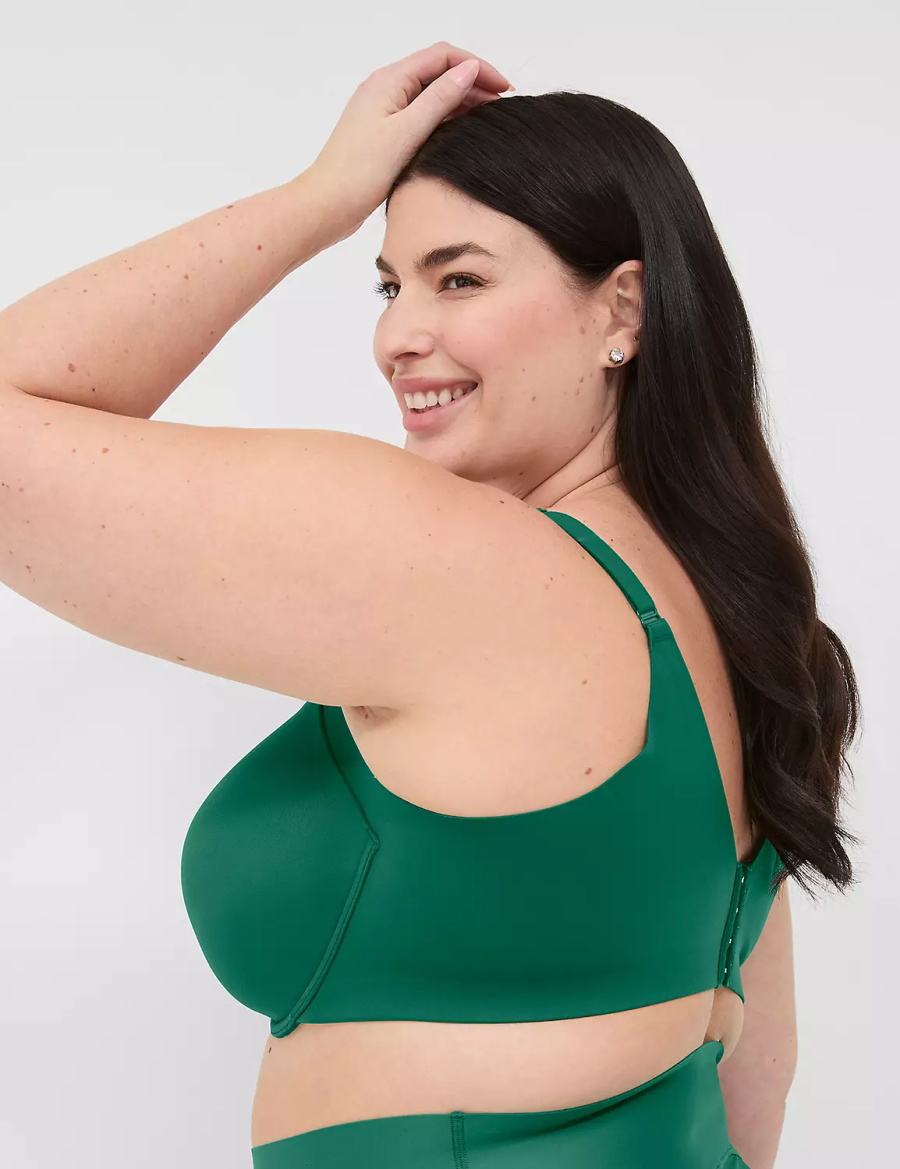 Lane Bryant Totally Smooth Lightly Lined Women Balconette Bra Dark Green | TGH4726PD