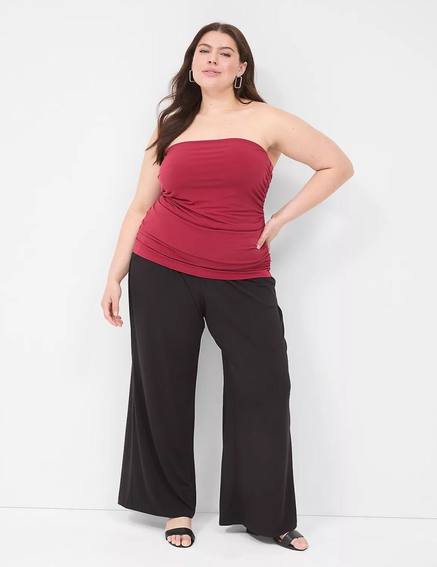 Lane Bryant Tube Top With Shelf-Bra Women Tank Top Deep Red | MQH124VP