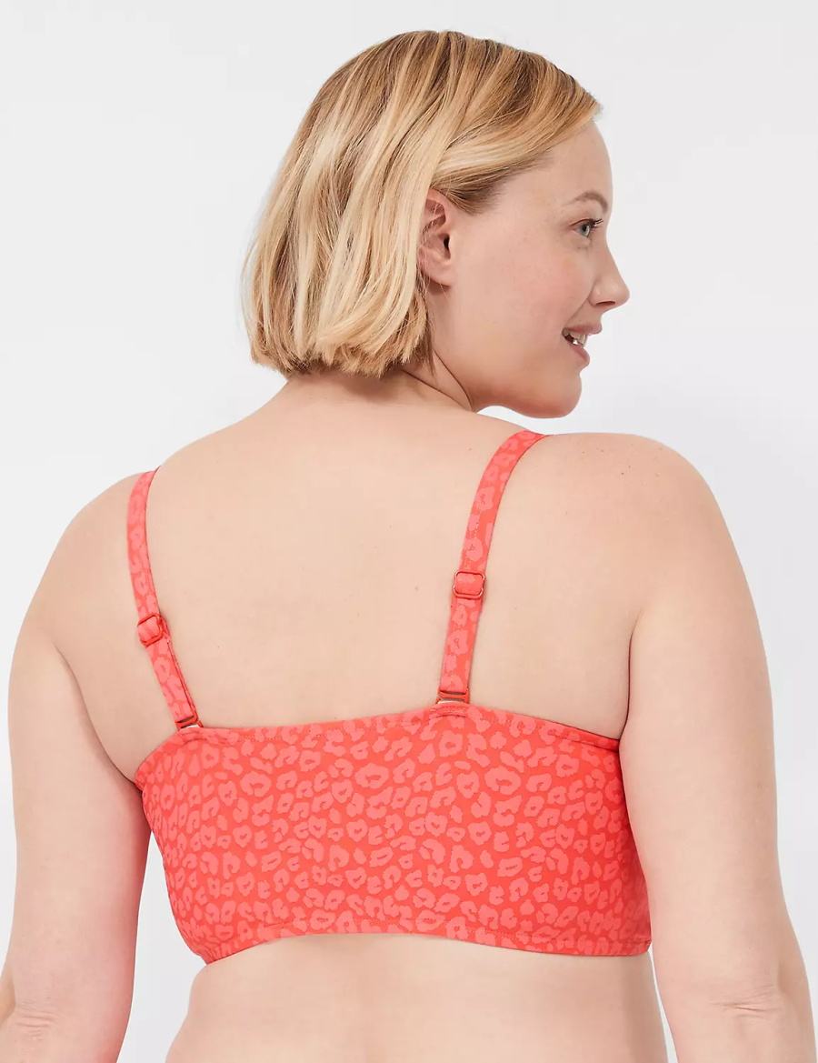 Lane Bryant Underwire Knot-Front Women Bikini Top Coral | CGM8059XB