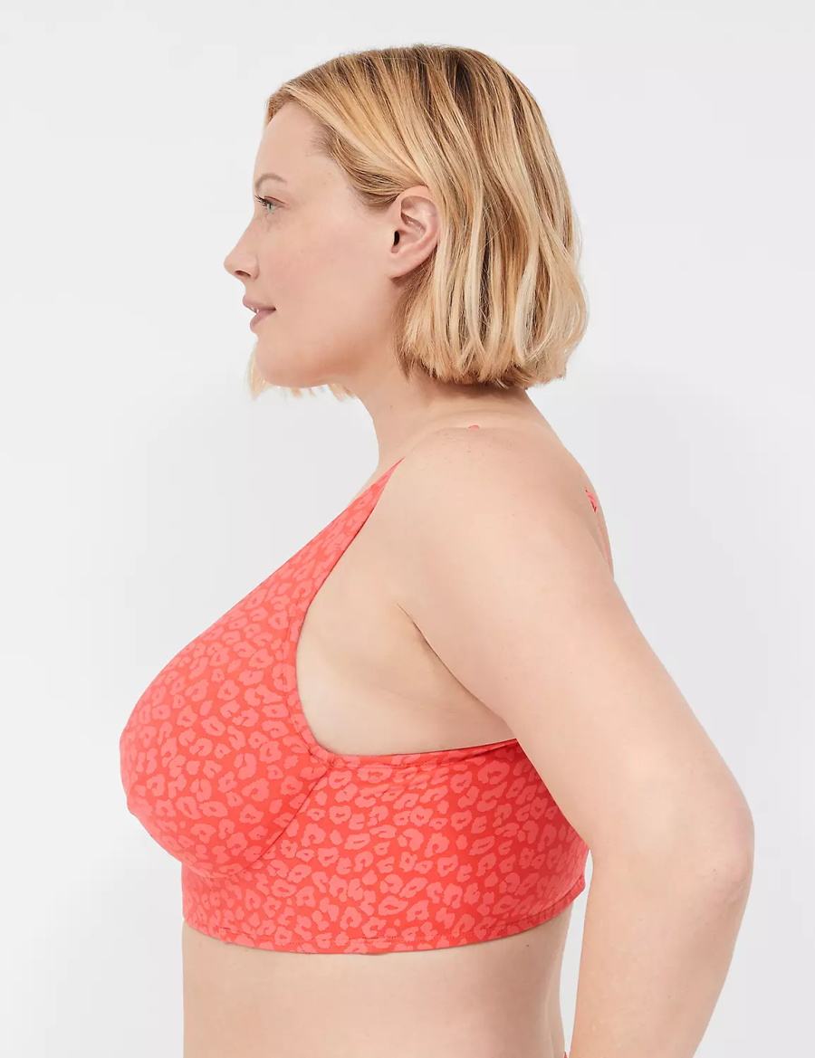 Lane Bryant Underwire Knot-Front Women Bikini Top Coral | CGM8059XB