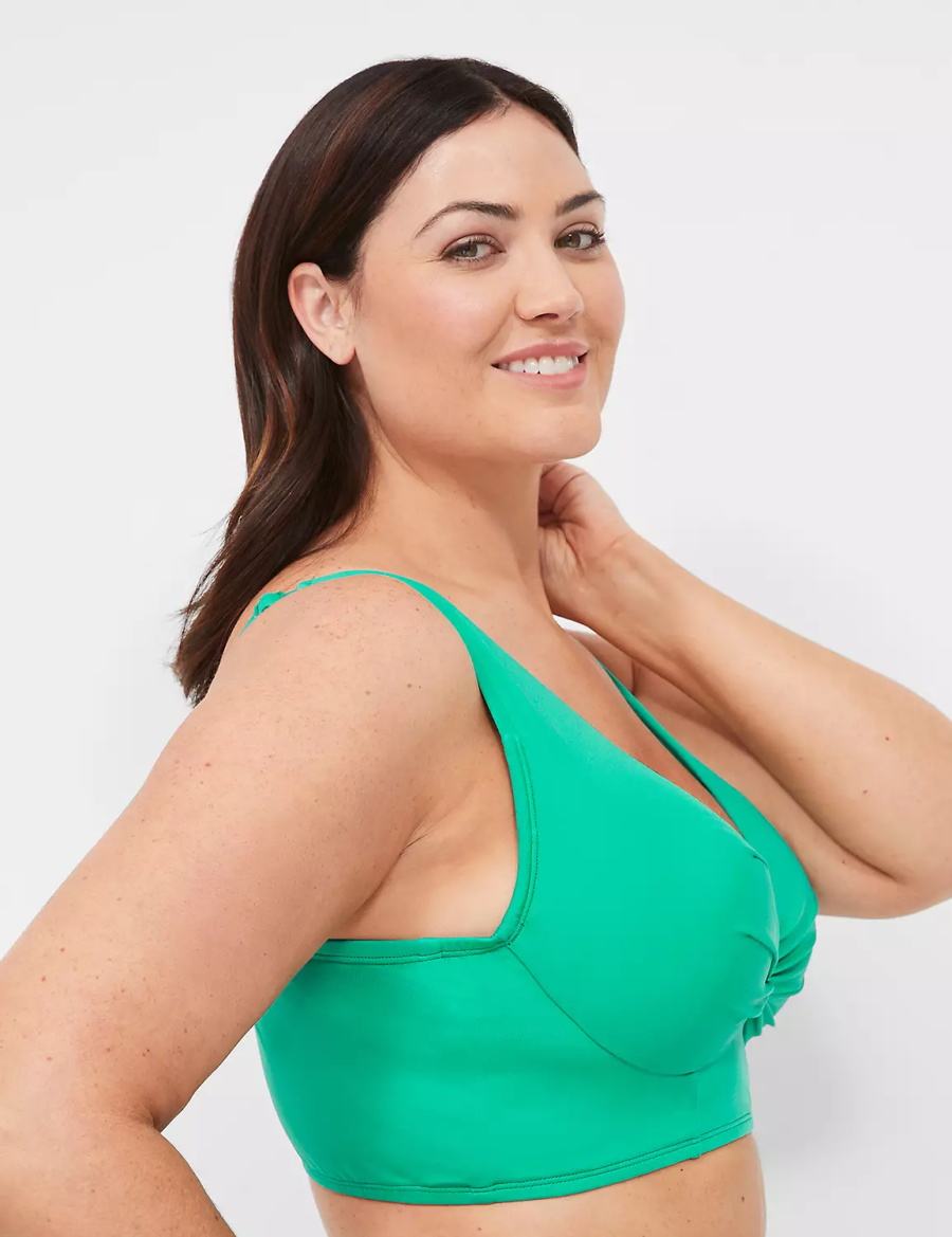 Lane Bryant Underwire Longline O-Ring Women Bikini Top Turquoise | FEZ5495SP