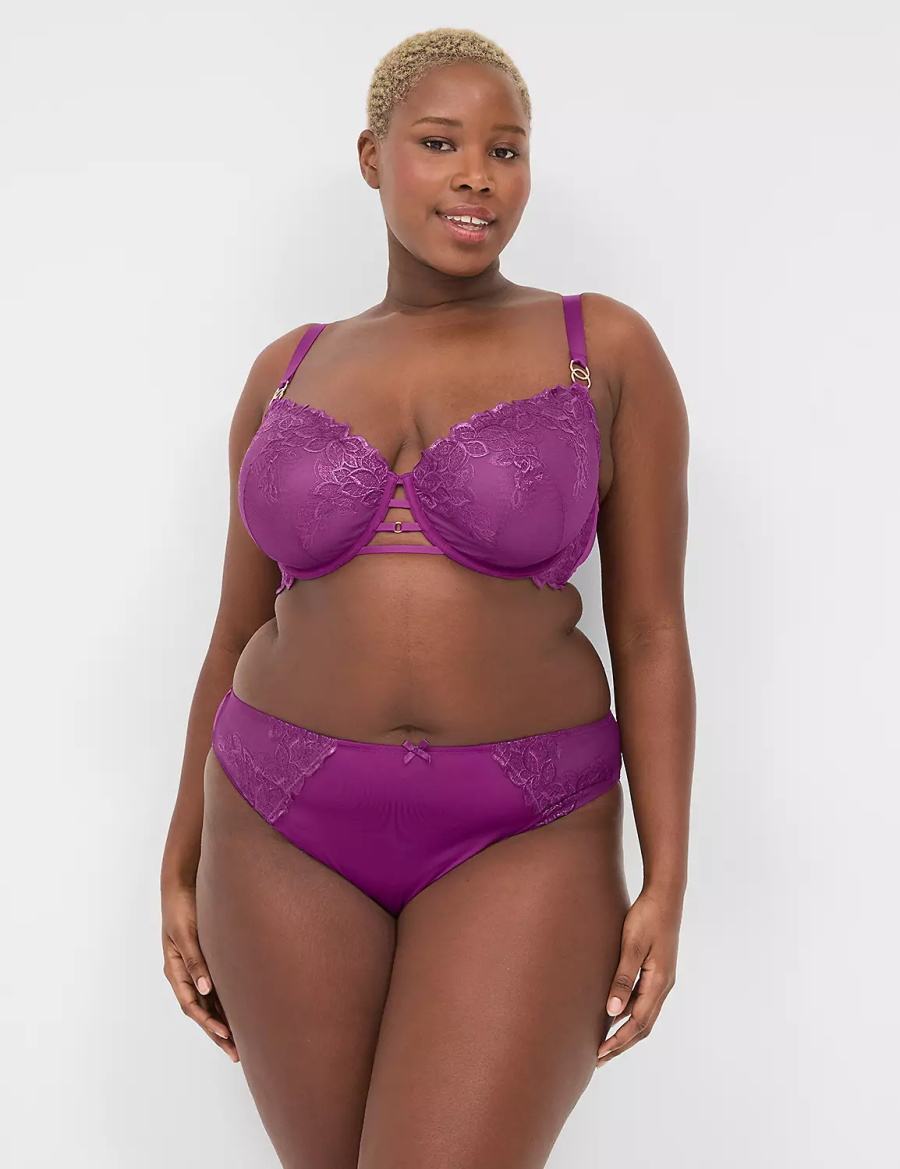 Lane Bryant Unlined Women Balconette Bra Purple | VBU1163OA