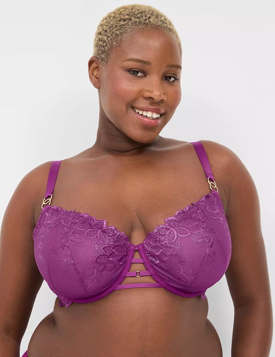 Lane Bryant Unlined Women Balconette Bra Purple | VBU1163OA