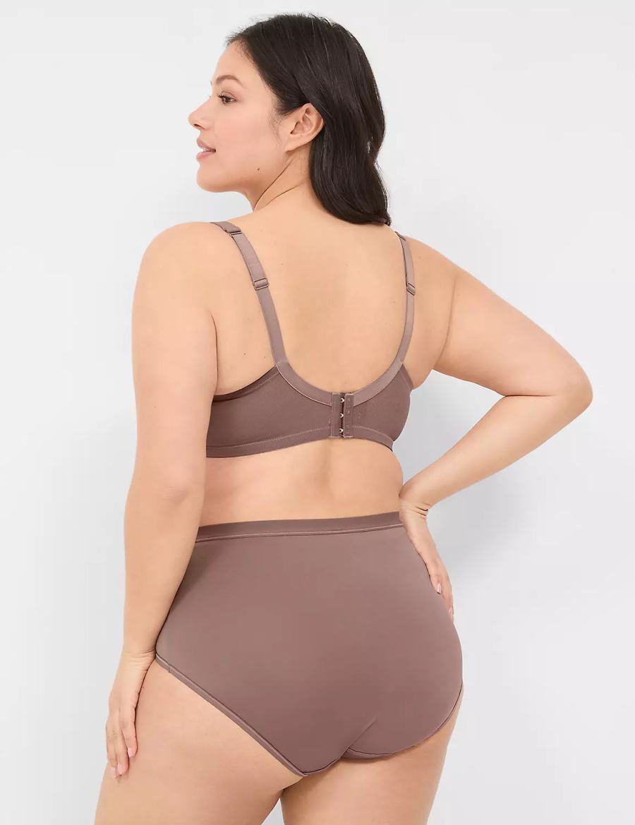 Lane Bryant Unlined with Lace Women Balconette Bra Deep Grey Brown | VGR3047HX