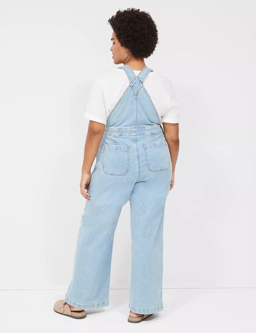 Lane Bryant Wide Leg Denim Women Overall Light Blue | VFY3725RU