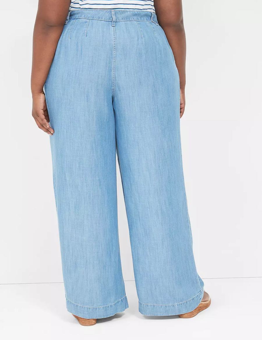 Lane Bryant Wide Leg Trouser Fluid Women Jeans Blue | KGV7667UA