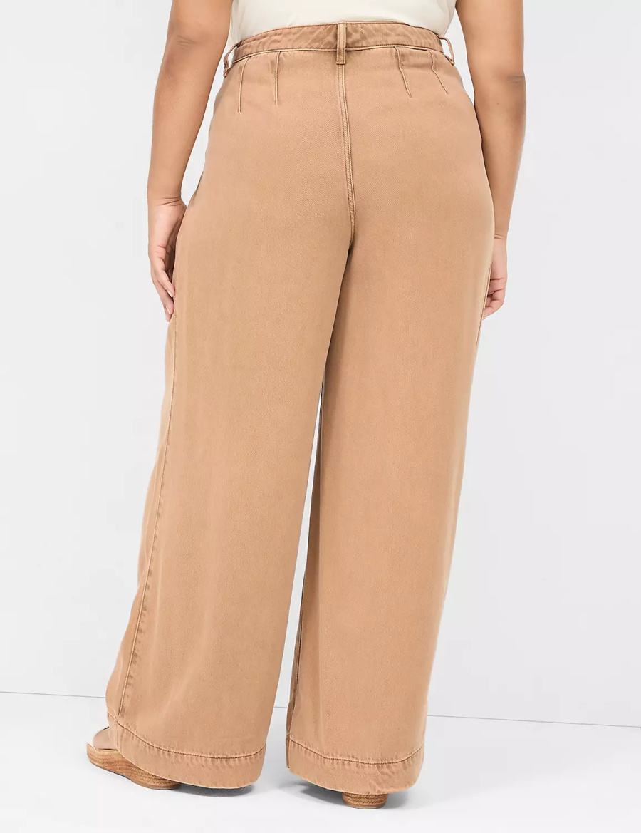 Lane Bryant Wide Leg Trouser Fluid Women Jeans Brown | QYO1335KN