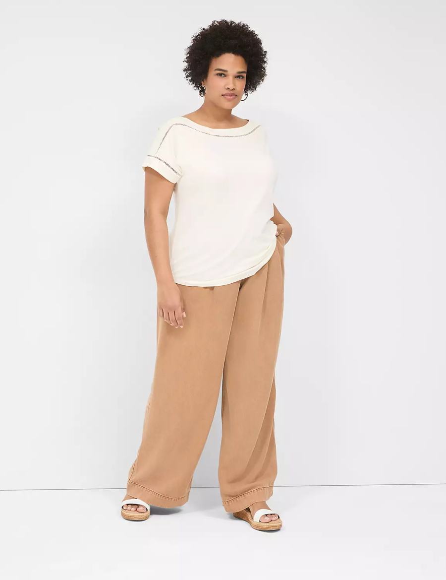 Lane Bryant Wide Leg Trouser Fluid Women Jeans Brown | QYO1335KN