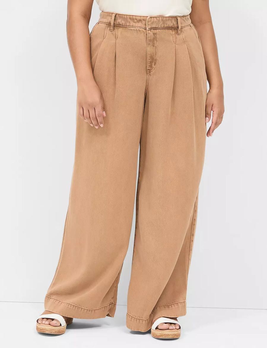 Lane Bryant Wide Leg Trouser Fluid Women Jeans Brown | QYO1335KN