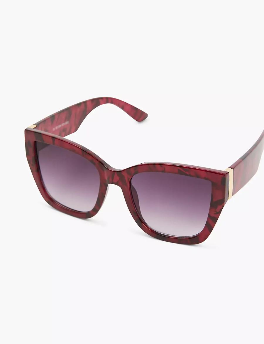 Lane Bryant Wine Cateye Women Sunglasses Burgundy | UZY266CN