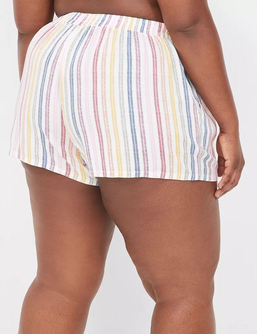 Lane Bryant Woven Boxer Sleep Women Shorts Multicolor Stripes | KZG5421YT