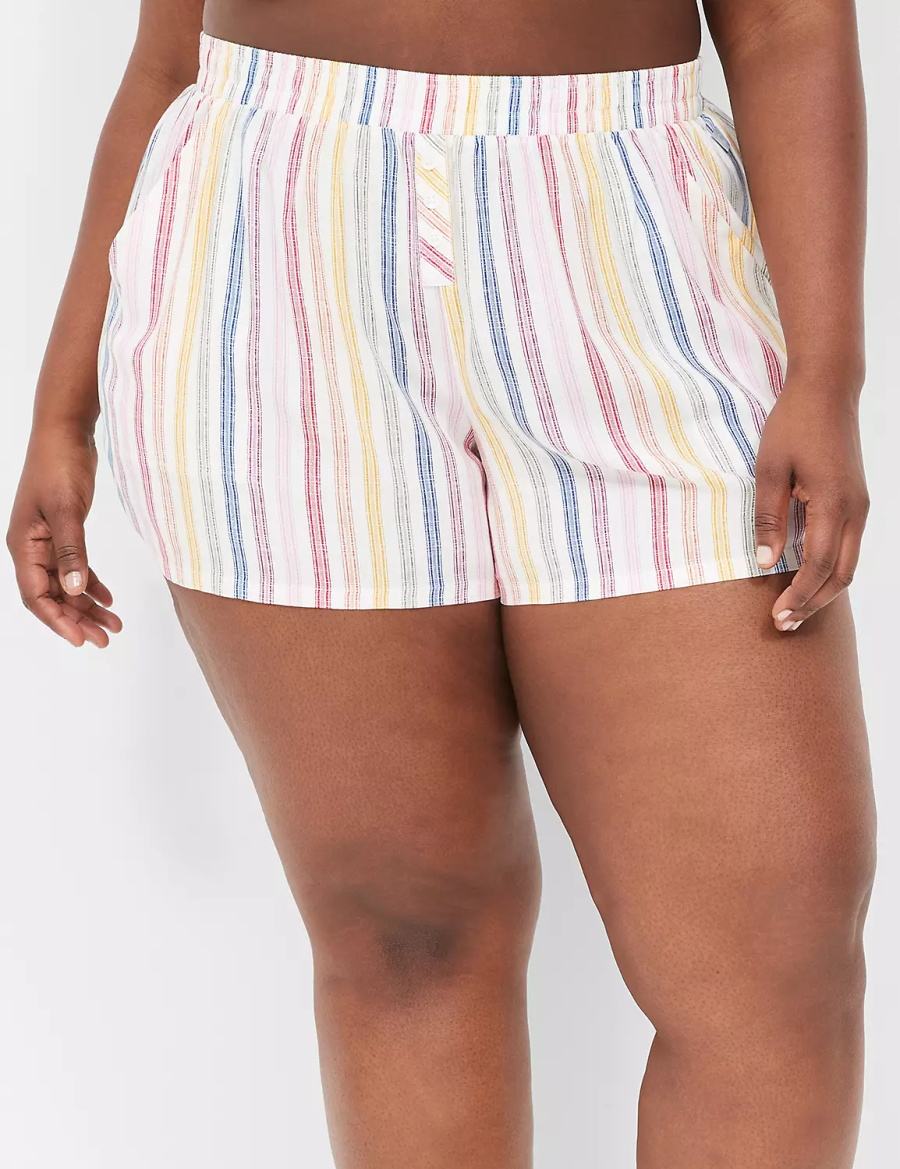 Lane Bryant Woven Boxer Sleep Women Shorts Multicolor Stripes | KZG5421YT